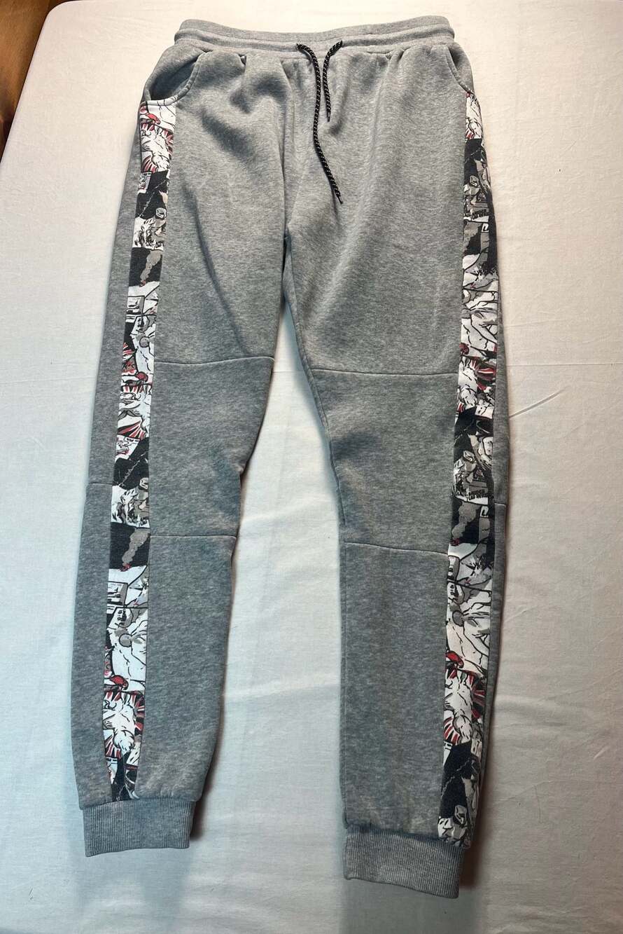 Seven Souls Boy’s Cartoon Graphic Print Side-Stripe Jogger Sweatpants XL